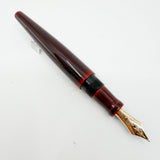 Nakaya Naka-Ai Writer Fountain Pen, Aka Tamenuri, Burgundy/Red Urushi Lacquer - Broad 14kt Gold Nib