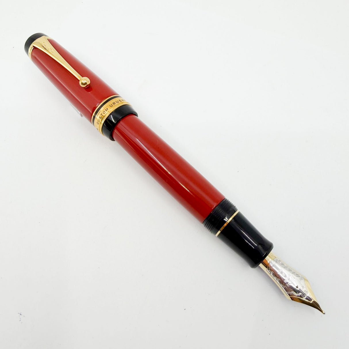 Pilot Namiki Custom 845  Vermillion Urushi Fountain Pen - Broad 18kt Gold Nib