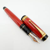 Pilot Namiki Custom 845  Vermillion Urushi Fountain Pen - Broad 18kt Gold Nib