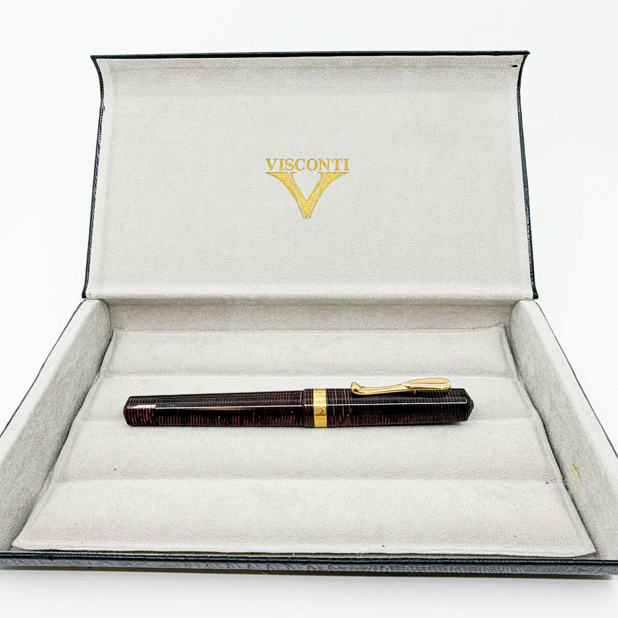Visconti Manhattan Ruby Red Layered Celluloid Fountain Pen - Medium 18kt Gold Nib