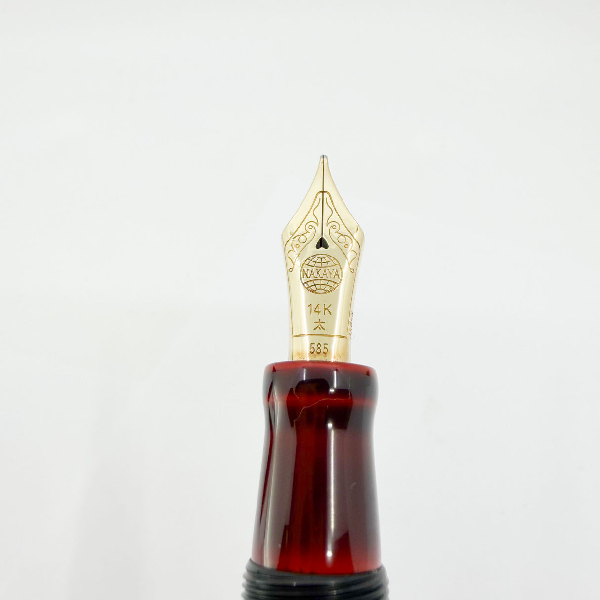 Nakaya Naka-Ai Writer Fountain Pen, Aka Tamenuri, Burgundy/Red Urushi Lacquer - Broad 14kt Gold Nib