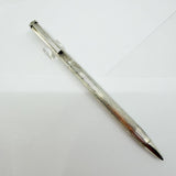 Tiffany Sterling Silver T Clip Ballpoint Pen in Unusual Line & Dot Pattern - Circa 1990s - Rare