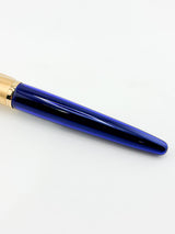 Waterman Edson Blue Translucent Fountain Pen  - Medium 18kt Gold Nib - Rarely Found in this Mint Condition Any Longer!