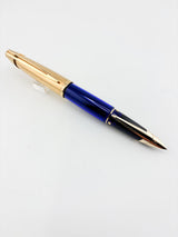 Waterman Edson Blue Translucent Fountain Pen  - Medium 18kt Gold Nib - Rarely Found in this Mint Condition Any Longer!