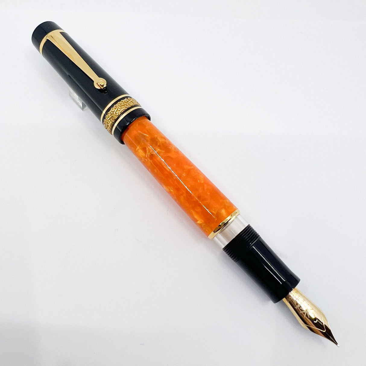 Maiora Mytho K Origine (Orange & Black) Fountain Pen   -  Medium 14kt Gold Nib