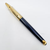Waterman Carene  Deluxe 2-Tone Gold-Plated Cap/Prussian Blue Lacquer Barrel Fountain Pen - Fine 18kt Gold Nib