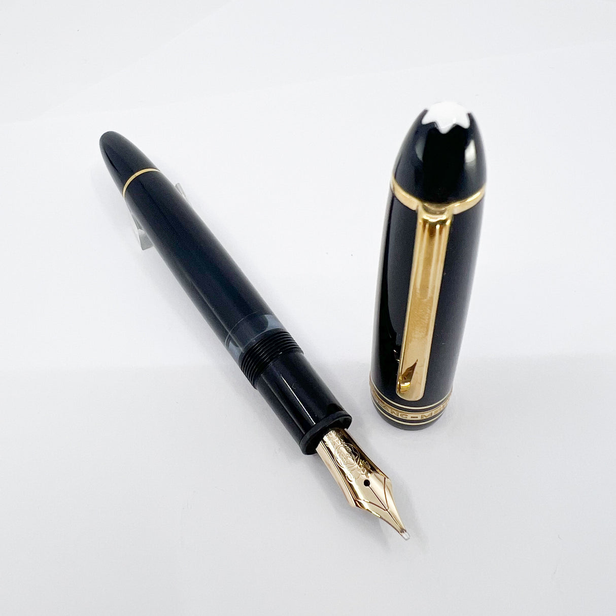Montblanc Meisterstuck Black Resin #146 LeGrand Fountain Pen  - Flexible  Broad 14kt Gold Nib