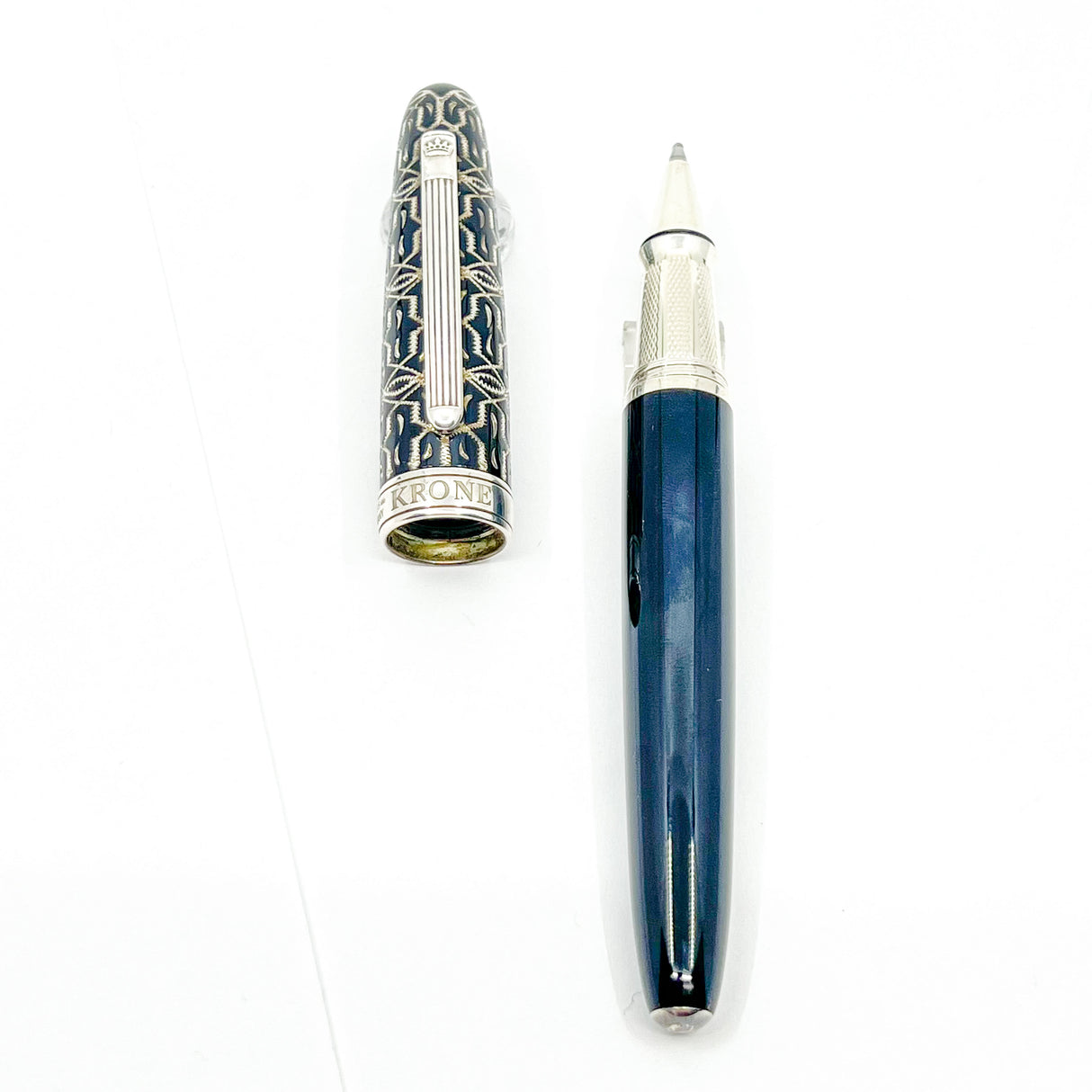 Krone Monarch Sterling Silver & Black Enamel Limited Edition Rollerball