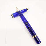 Pelikan M600 Blue Transparent Fountain Pen - Gold Plated Trim