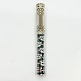 Michel Perchin Gothic Sterling Silver & Black Enamel Large Weighty LE Rollerball