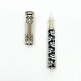 Michel Perchin Gothic Sterling Silver & Black Enamel Large Weighty LE Rollerball
