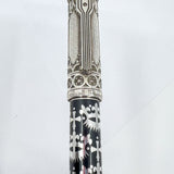 Michel Perchin Gothic Sterling Silver & Black Enamel Large Weighty LE Rollerball