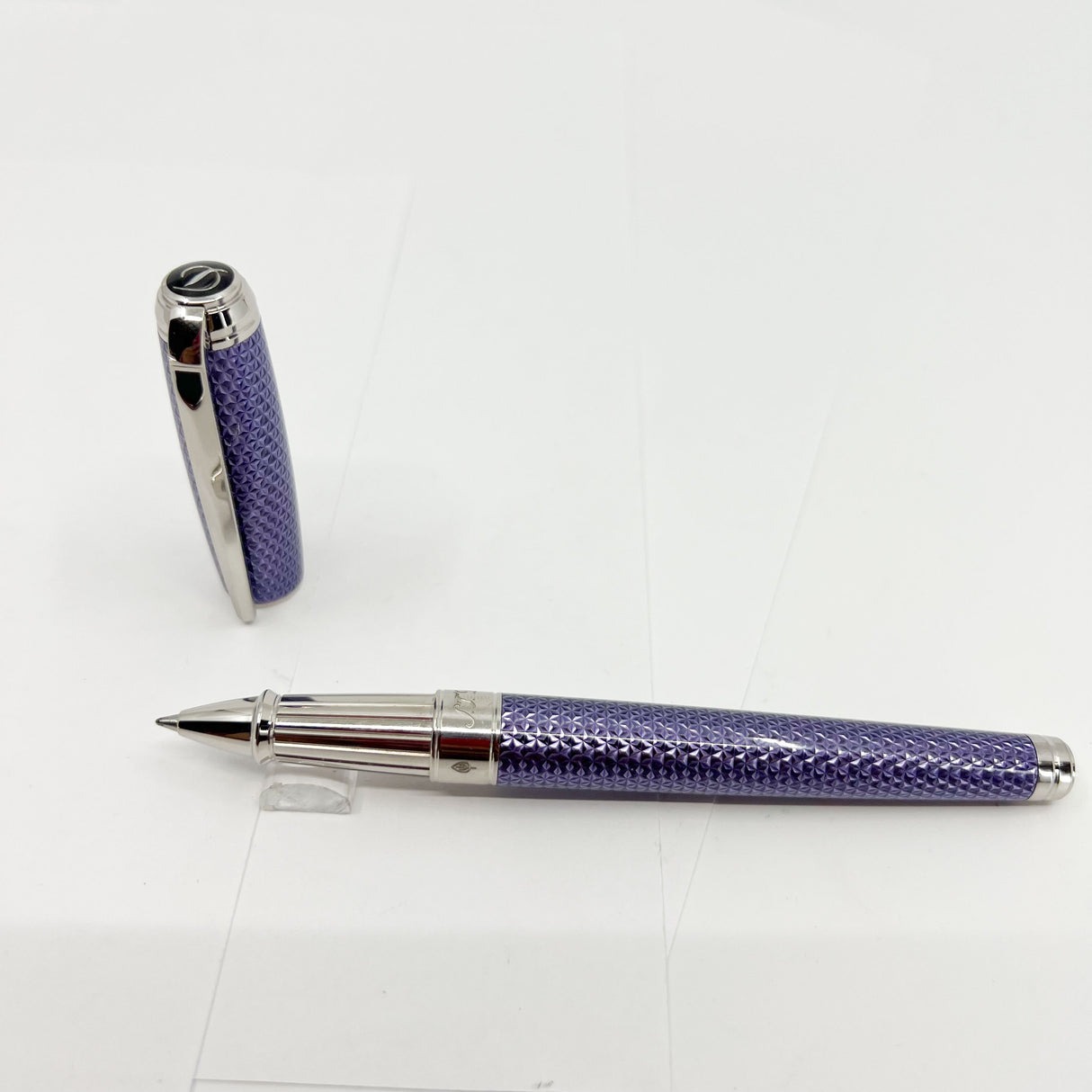 S.T. DuPont Line D Large Lilac Velvet Firehead Guilloche Rollerball