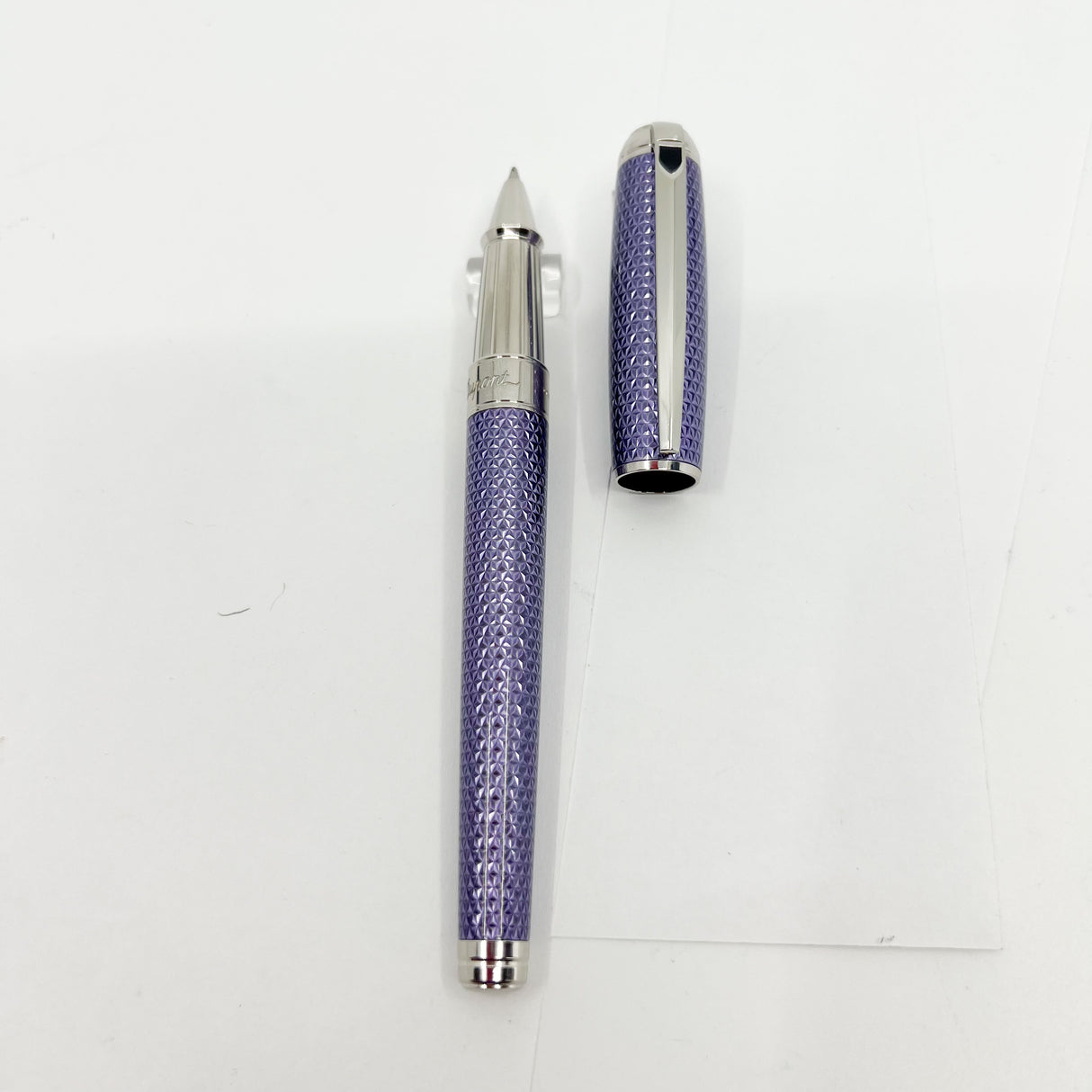 S.T. DuPont Line D Large Lilac Velvet Firehead Guilloche Rollerball