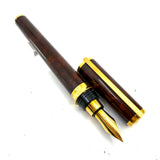 S. T. Dupont  Montparnasse Chairman  (Largest) Tortoiseshell Laque de Chine Fountain Pen - Fine 18kt Gold Nib - Rarely Found in MINT Condition!