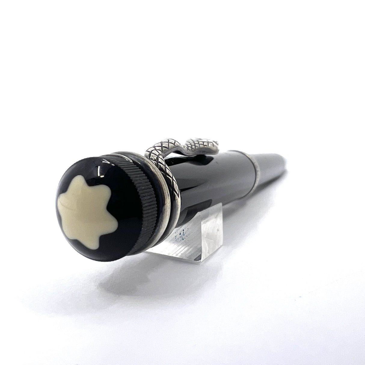 Montblanc Agatha Christie Writer Series Limited Edition Ballpoint Pen - Sterling Silver Snake Clip with Ruby Eyes