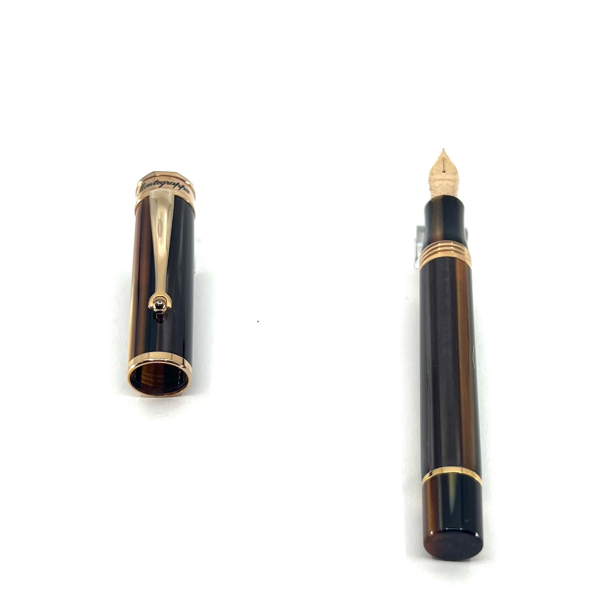 Montegrappa Ducale Brown Fountain Pen - Fine Gold-Plated Nib