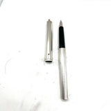 S.T. Dupont Sterling Silver- Smooth Cap/Fluted Barrel Fountain Pen - Fine 18kt Gold Nib