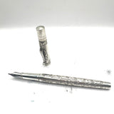 Yard-o-Led Standard Victorian Sterling Silver Fountain Pen   - Broad 18kt Gold Nib