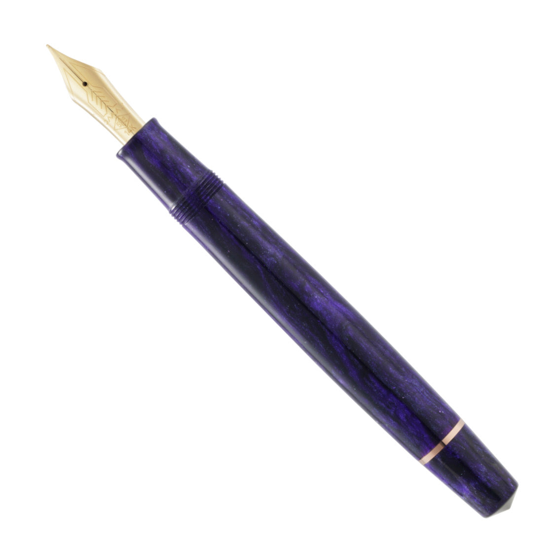 OMAS Bologna Fountain Pen Ametista Profondo (Deep Amethyst) Rose Trim