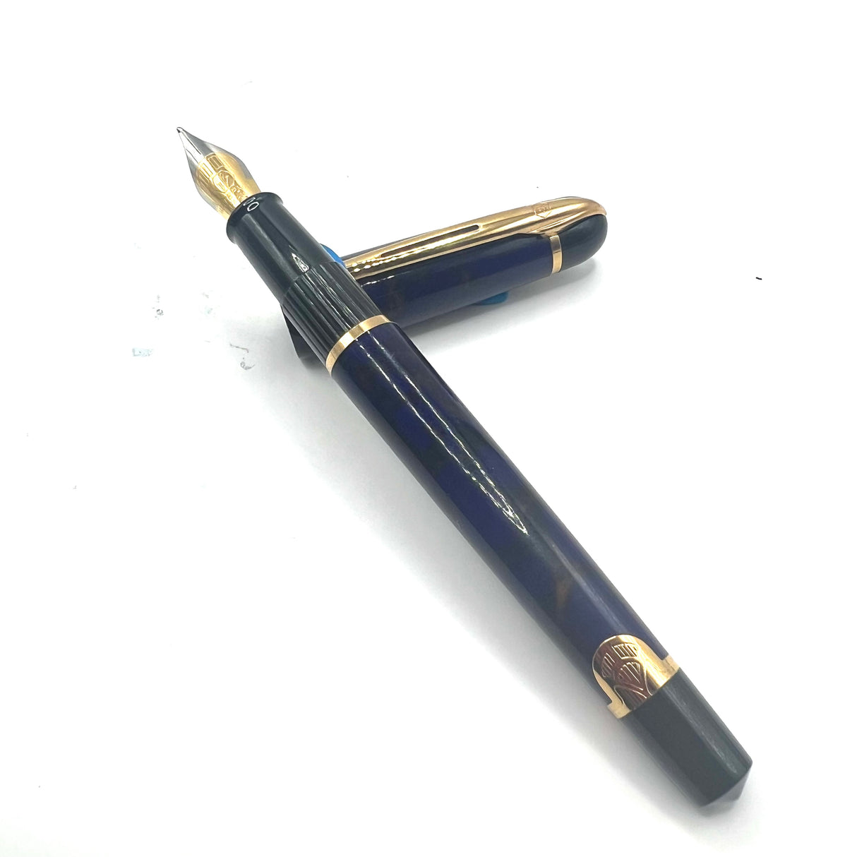 Waterman Phileas Purplish/Blue Marble (First Generation) Fountain Pen - Medium Gilt Nib