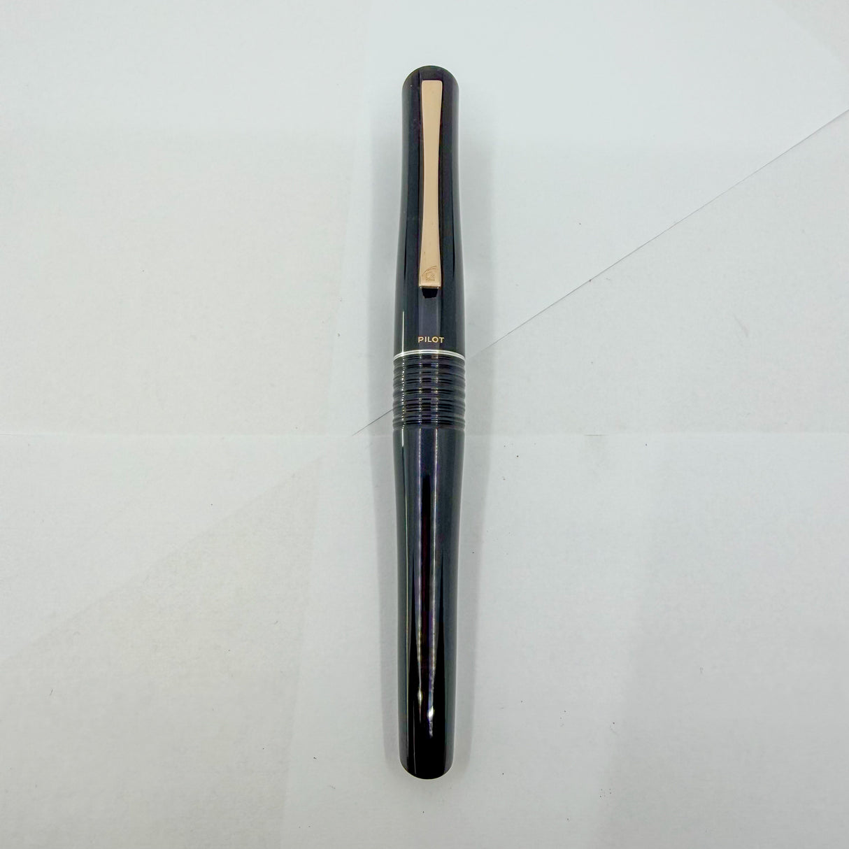 Pilot Black Lacquered Bamboo Metal Oversized Fountain  Pen - Fine 18kt Gold Nib