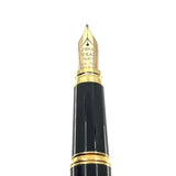 Waterman Gentleman Black Lacquered Fountain Pen - Medium 18kt  Gold Nib