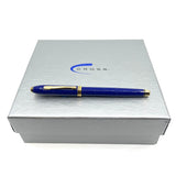 Cross Townsend Blue Lapis Lazuli/ 22K Gold Dust Fountain Pen - Fine 18kt Gold Nib