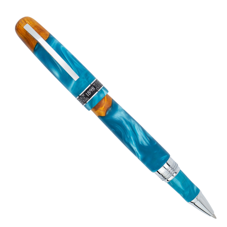 Conklin 1898 Spectra Fusion BLUE CHROME TRIM Rollerball Pen Collection