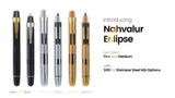 Nahvalur Eclipse Black Silver - Fountain Pen
