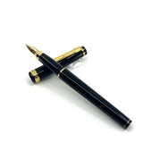 Platinum President (Early Style) Black Fountain Pen - Medium 22kt (Yes) Gold Nib