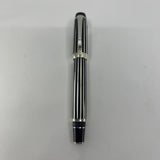 Montblanc Crystal Boheme Rollerball - Sterling Silver Stripes over Black Resin Body