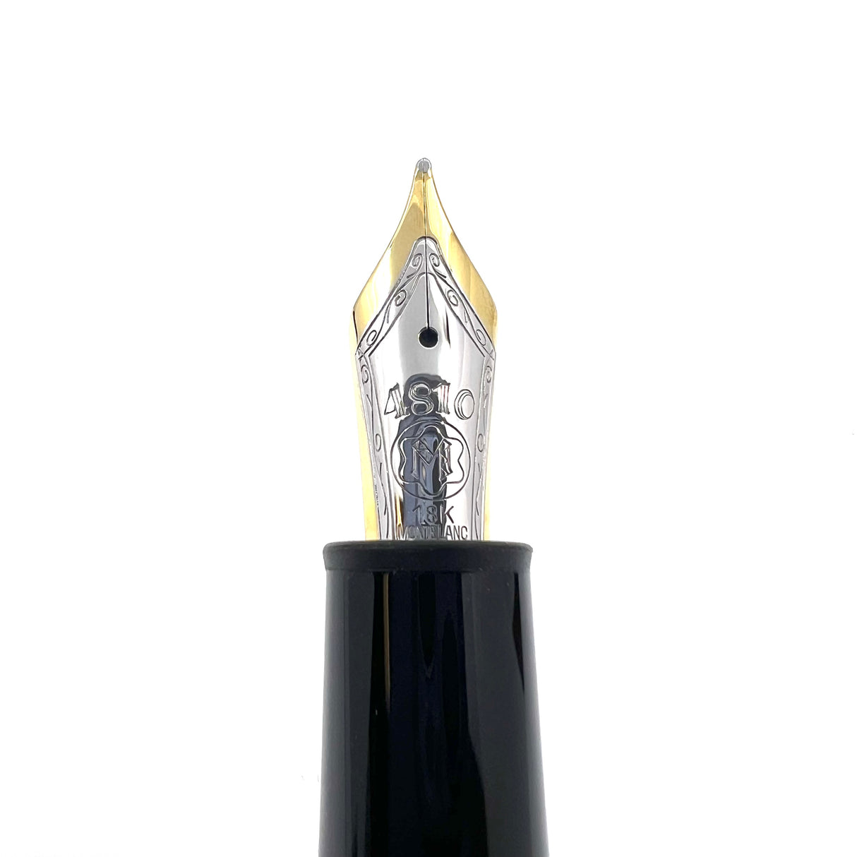 Montblanc LeGrand Solitaire #146 Sterling Silver Pinstriped Fountain Pen - Medium 18kt Gold Nib