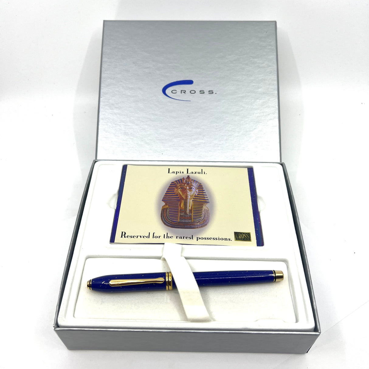 Cross Townsend Blue Lapis Lazuli/ 22K Gold Dust Fountain Pen - Fine 18kt Gold Nib