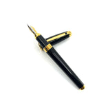 S. T. Dupont Largest Size Orpheo Black Laque de Chine  Fountain Pen  - Broad Stub 18kt Gold Nib