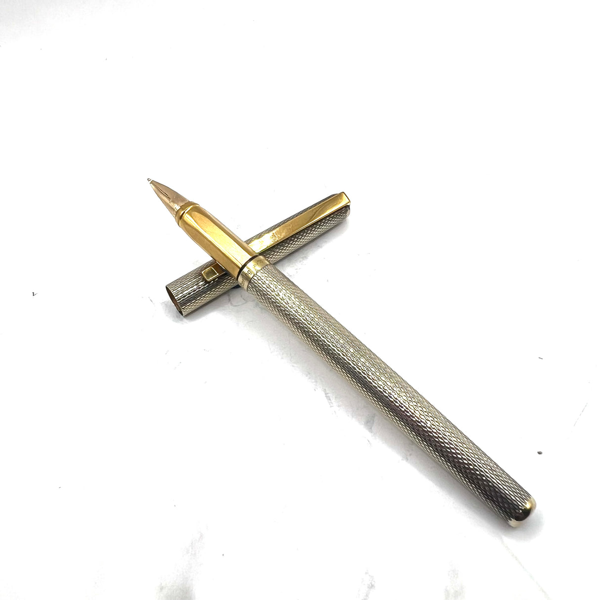 John Starling (of London) by Colibri Sterling Silver Barleycorn Fountain Pen - Fine 14kt Gold Nib