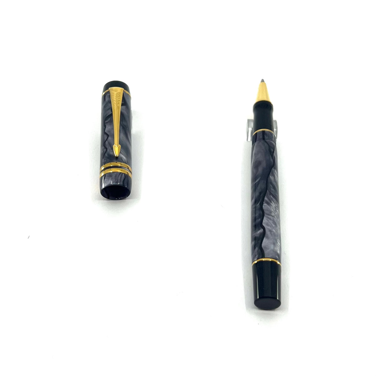 Parker Duofold Marbled Gray & Black Rollerball