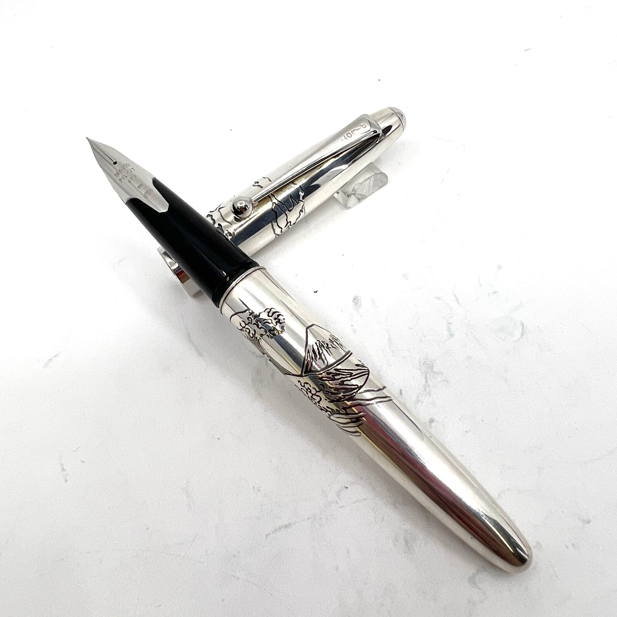 Pilot Sterling Silver Mt. Fuji & Wave Fountain Pen