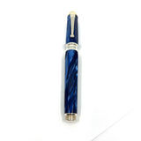 Montegrappa Emblema Lustrous Blue Celluloid Fountain Pen - Fine 18kt Gold Nib