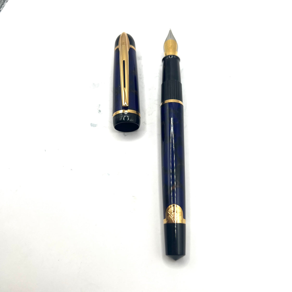 Waterman Phileas Purplish/Blue Marble (First Generation) Fountain Pen - Medium Gilt Nib