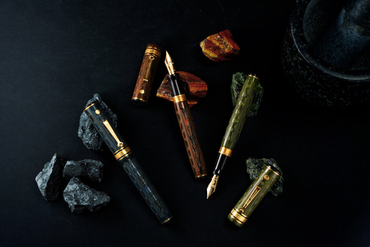 Wahl-Eversharp Decoband Ebonite Maroon Ripple Chased - Fountain Pen