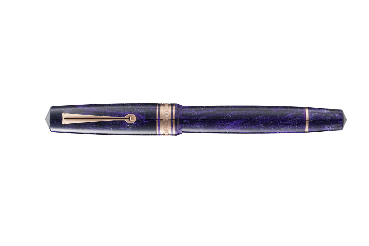 OMAS Bologna Fountain Pen Ametista Profondo (Deep Amethyst) Rose Trim