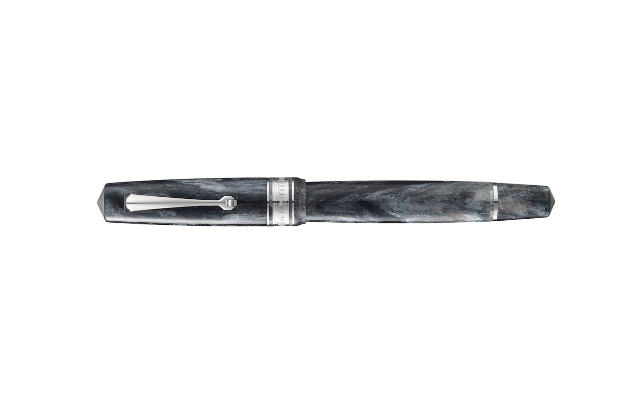 OMAS Bologna Fountain Pen Grigio Luminoso (Bright Gray) Silver Trim