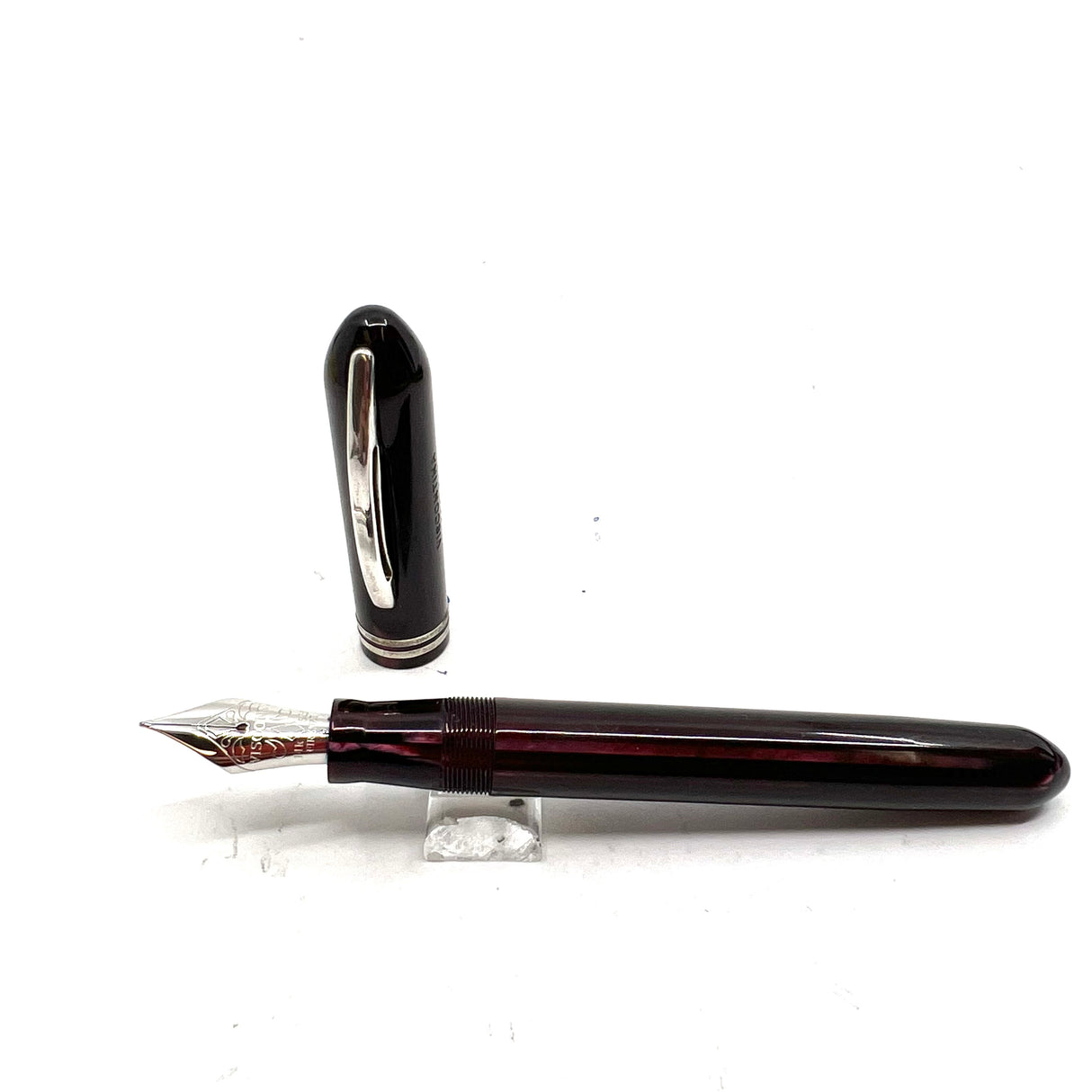Visconti Viscontina Striped Burgundy (Vintage) Celluloid Limited Edition Mini Fountain Pen