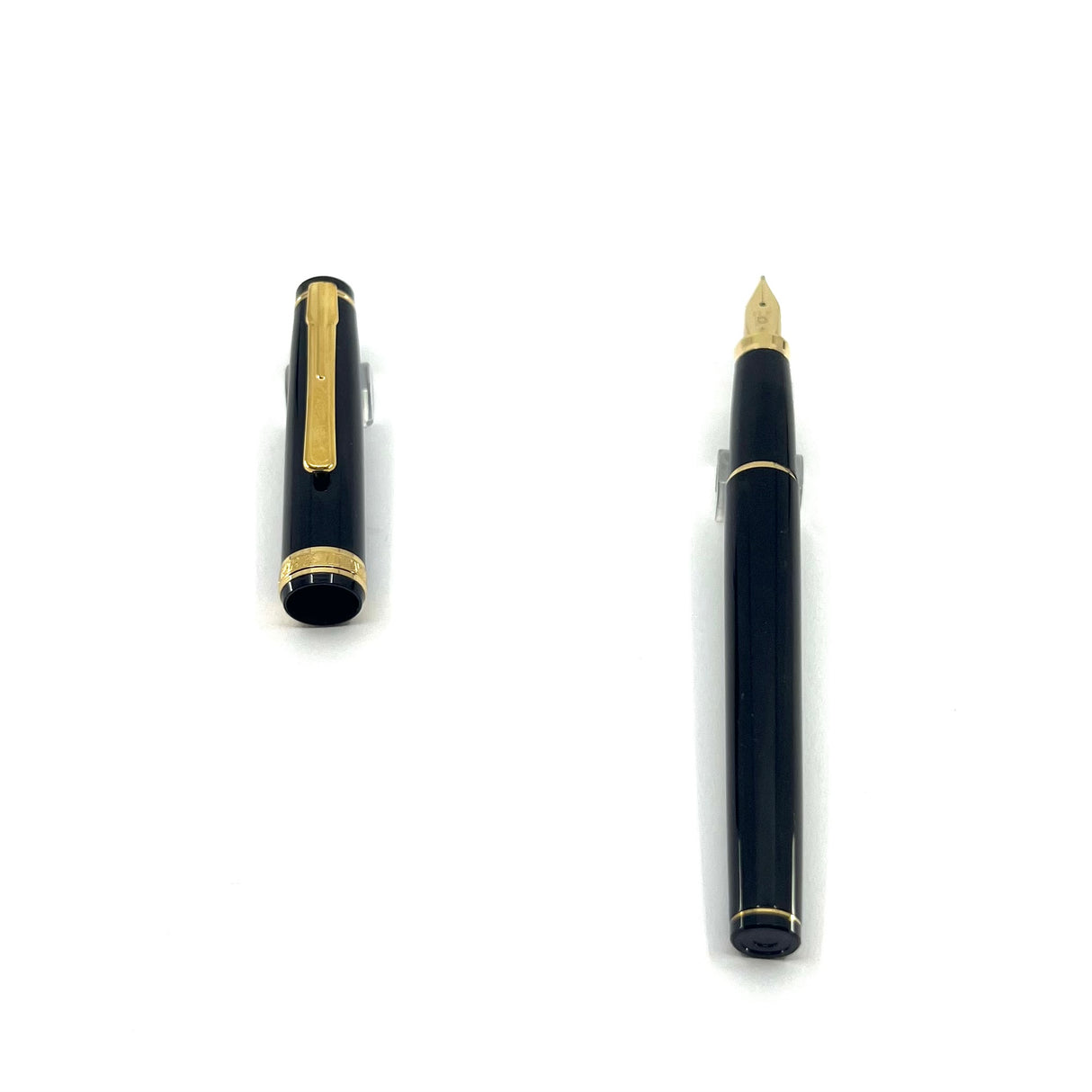 Platinum President (Early Style) Black Fountain Pen - Medium 22kt (Yes) Gold Nib