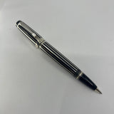 Montblanc Crystal Boheme Rollerball - Sterling Silver Stripes over Black Resin Body
