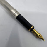 Montblanc Noblesse Silver-Plated Etched Vertical Lines Fountain Pen  - Fine 18kt Gold Nib