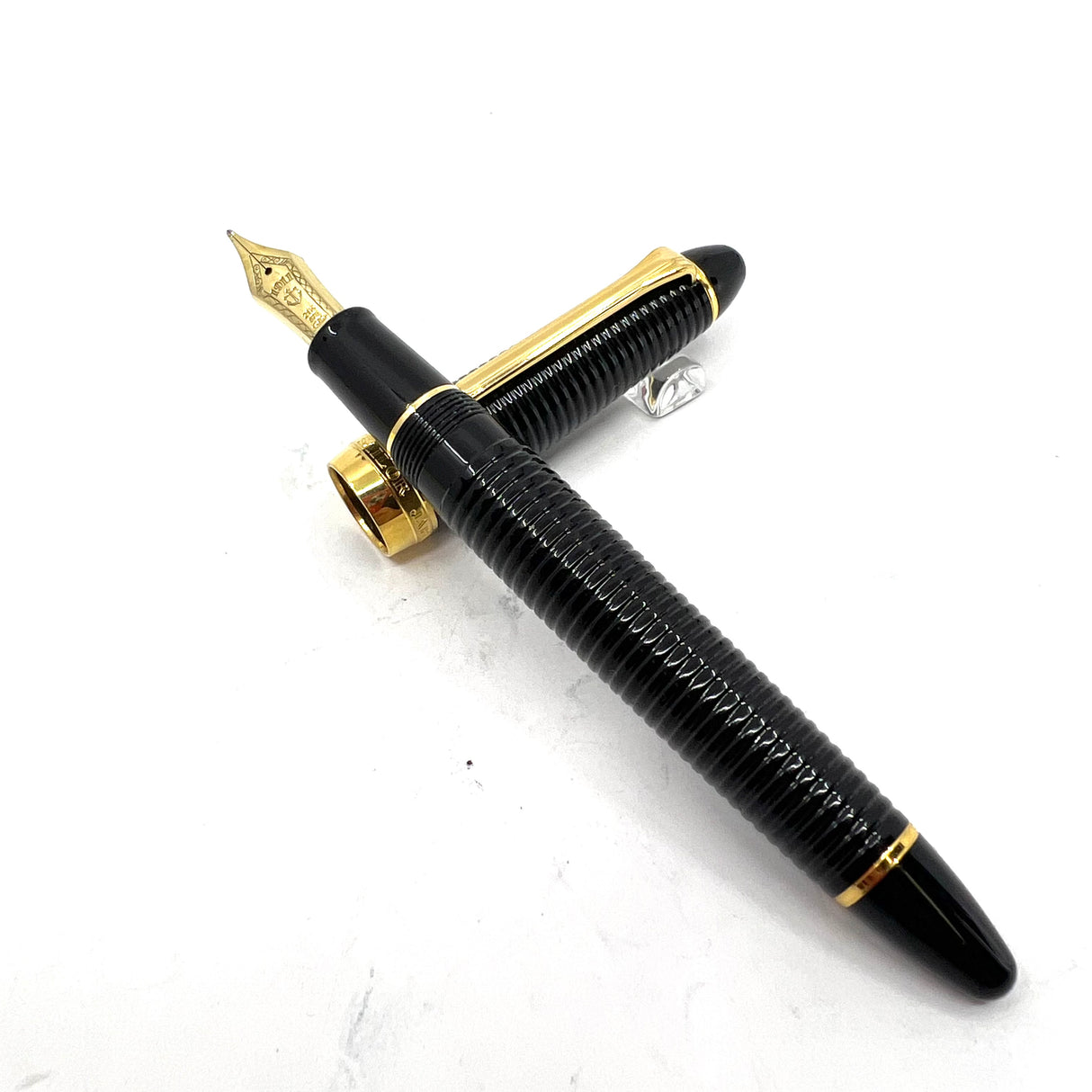 Sailor 1911L Black Ribbed Fountain Pen - Nagahara Jr. Naginata Togi 21K Medium/Fine Nib