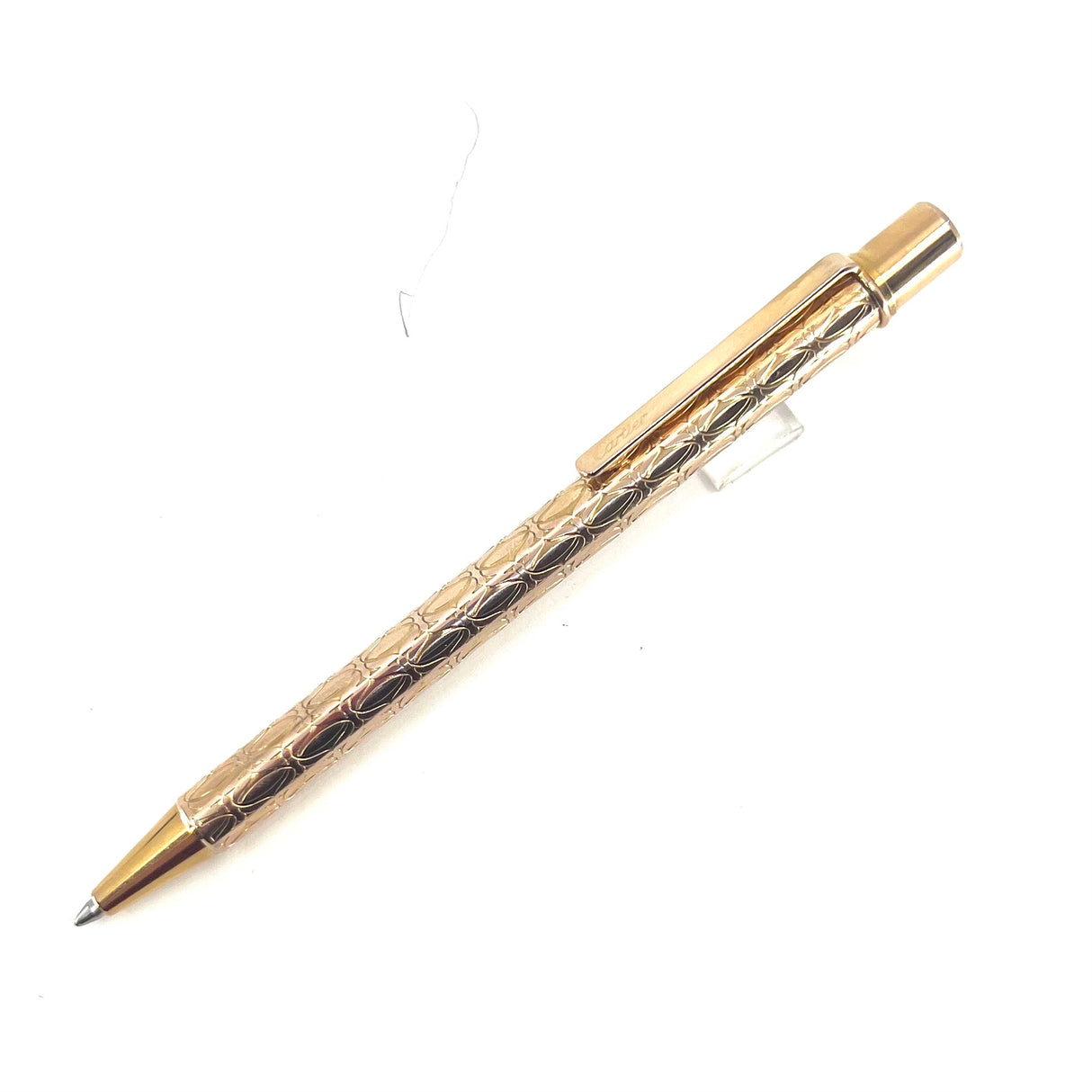 Cartier Must Ballpoint Pen with Gold-Plated "C" Logo Pattern