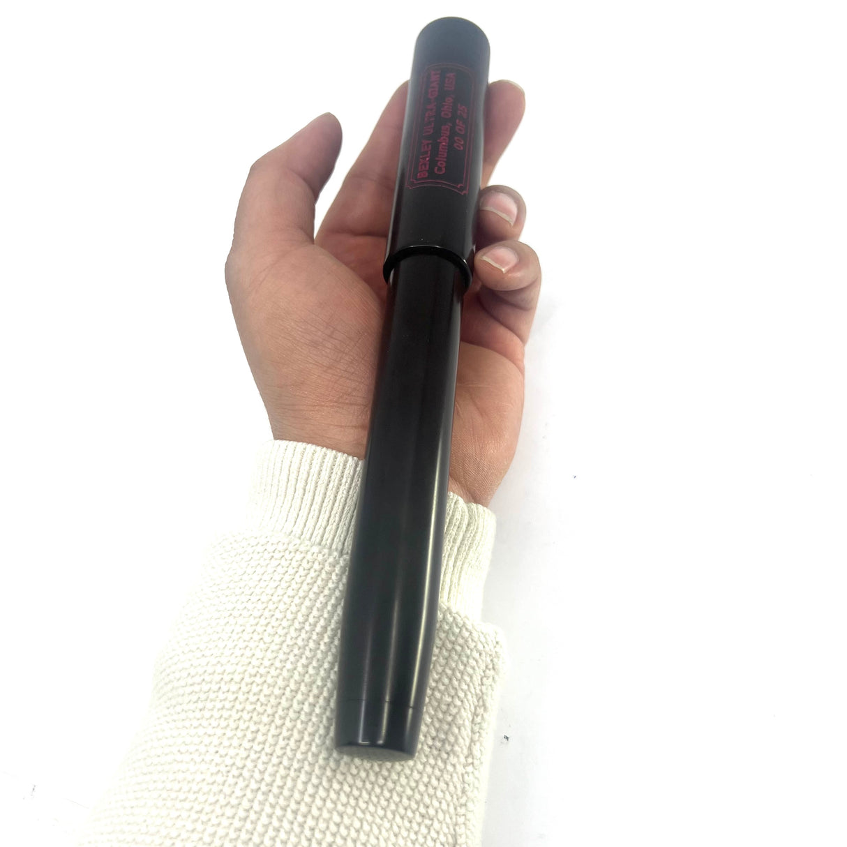 Bexley ULTRA GIANT Limited Edition Black Ebonite Fountain Pen with a Companion Orange Fountain Pen Hidden Inside - Oversized Medium 14kt  Gold Nib - Number 00 of 25 that were sold to the Public
